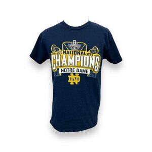 Blue 84 Mens Notre Dame Lacrosse 2023 National Champions Cotton T-Shirt M Navy